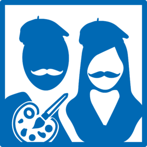 logo duo artiste bleu